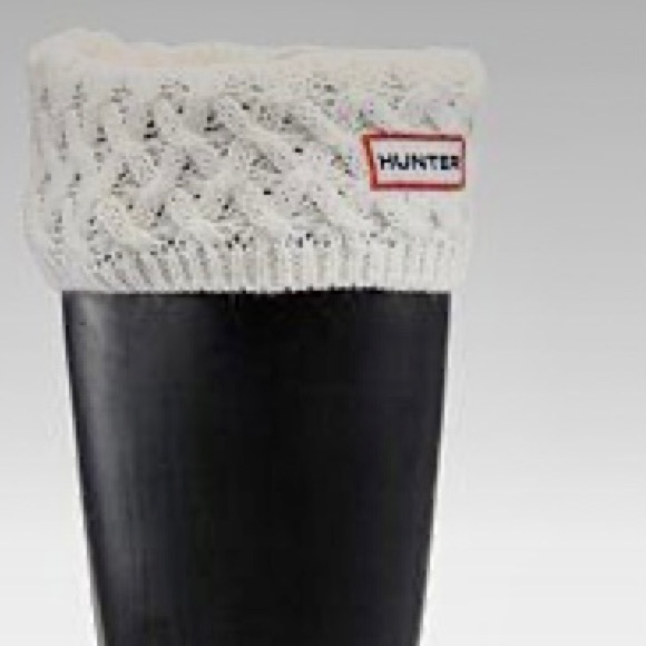 Hunter Accessories | Hunter Basketweave Fleece Welly Socks | Color: White | Size: Size M Fits 5 to 7 | Zoeykim's Closet